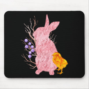 Cottontail bunny pink chick easter spring girls t mouse pad