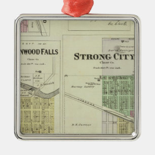 Cottonwood Falls, Strong City, Safford, Kansas Metal Tree Decoration