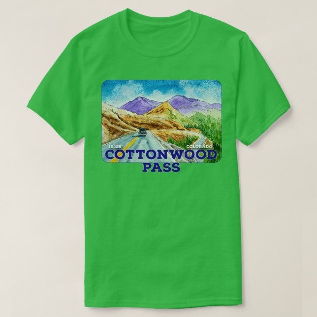Cottonwood Pass Colorado T-Shirt (Design Front)