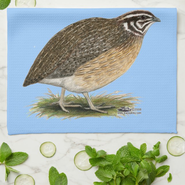 Coturnix Pharaoh Quail Tea Towel (Folded)