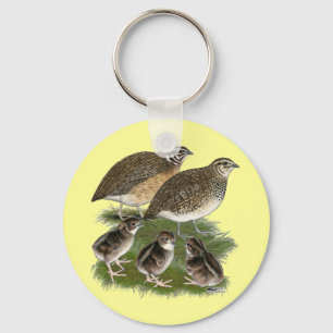 Coturnix Quail Family Key Ring