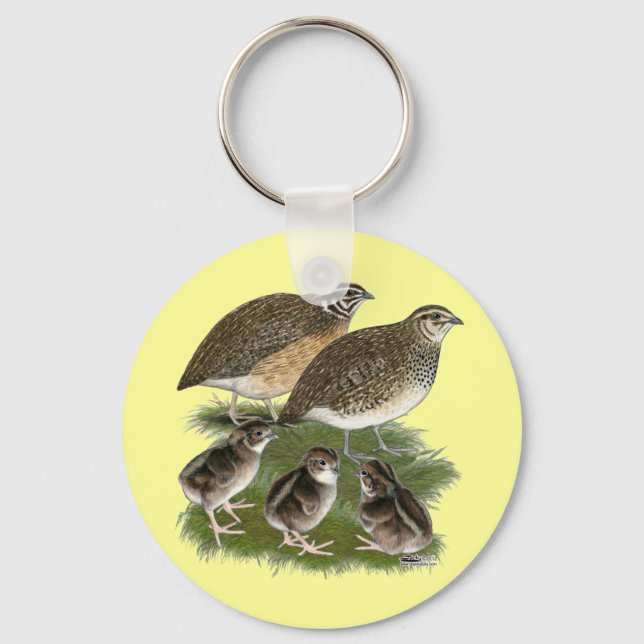 Coturnix Quail Family Key Ring (Front)