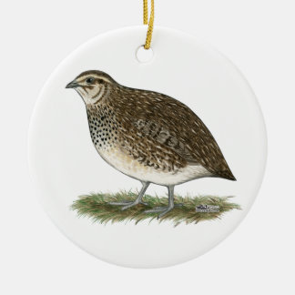 Coturnix Quail Hen Ceramic Tree Decoration