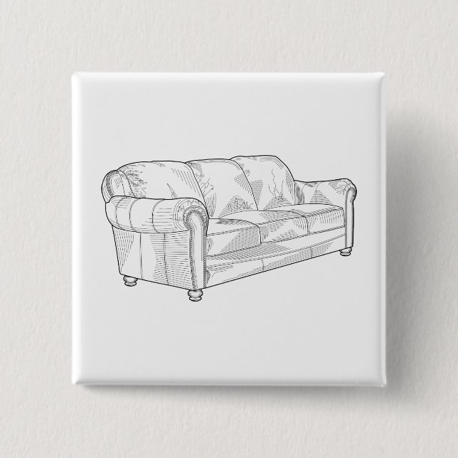 Couch 15 Cm Square Badge (Front)