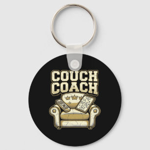 Couch Coach Retro Soccer Fan Armchair Expert Graph Key Ring