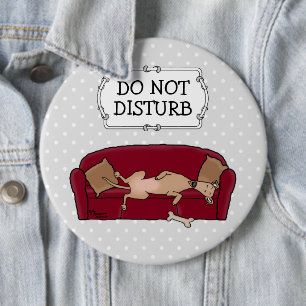 Couch Greyhound (fawn) Dog Lazy Sleeping Funny 6 Cm Round Badge