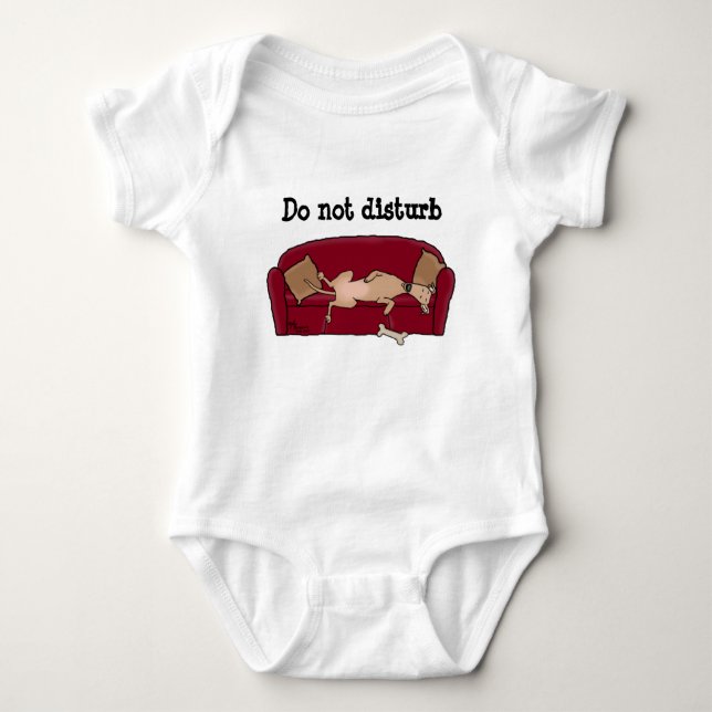 Couch Greyhound (fawn) Dog Lazy Sleeping Funny Baby Bodysuit (Front)