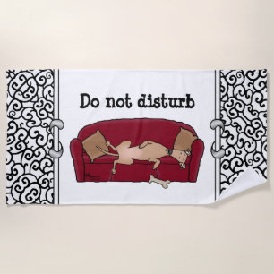 Couch Greyhound (fawn) Dog Lazy Sleeping Funny Beach Towel