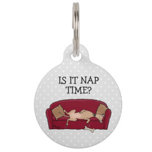 Couch Greyhound (fawn) Dog Lazy Sleeping Funny Pet Tag