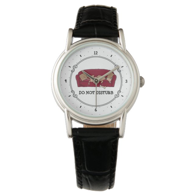 Couch Greyhound (fawn) Dog Lazy Sleeping Funny Watch (Front)