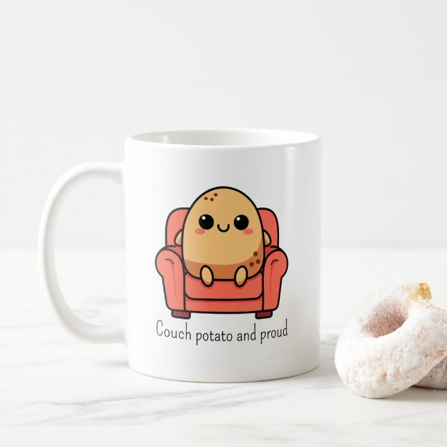Couch Potato And Proud Coffee Mug (With Donut)