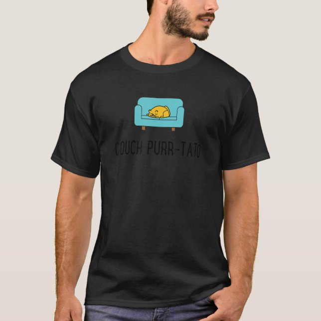 Couch Potato   Cat Humour   Couch Purr Tato T-Shirt (Front)