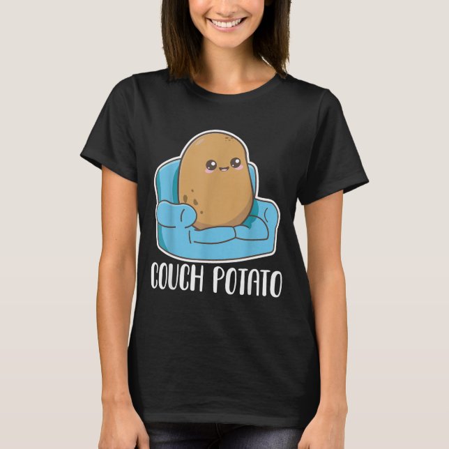 Couch potato cute kawaii funny potato costume  T-Shirt (Front)
