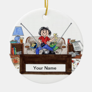 Couch Potato - Female Ceramic Tree Decoration