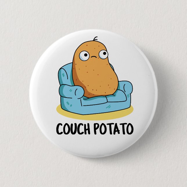 Couch Potato Funny Potato Pun  6 Cm Round Badge (Front)