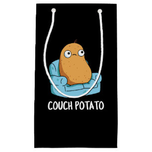 Couch Potato Funny Potato Pun Dark BG Small Gift Bag