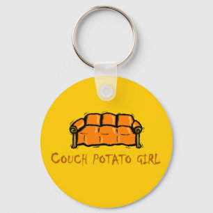 Couch Potato Girl Key Ring