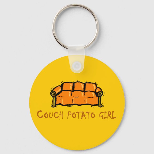 Couch Potato Girl Key Ring (Front)