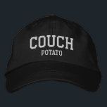 Couch Potato Sports Cap, Humour and Fun Gift, Embroidered Hat<br><div class="desc">A fun sports cap with the words "Couch Potato".  Makes a fun gift for anyone.</div>