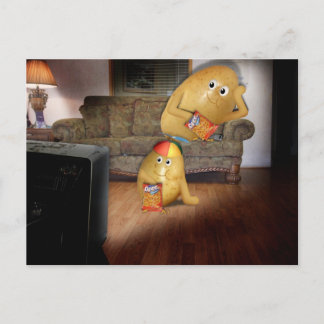 Couch Potatoes Father & Son Postcard
