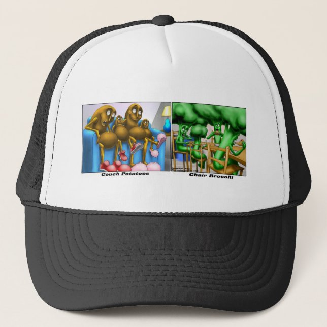 Couch Potatoes Funny Gifts Tees & Collectibles Trucker Hat (Front)