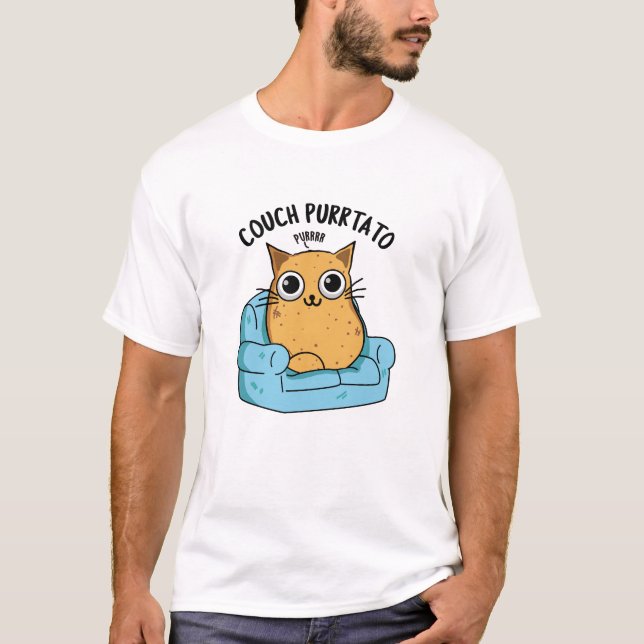 Couch Purrtato Funny Potato Pun  T-Shirt (Front)