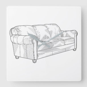 couch square wall clock