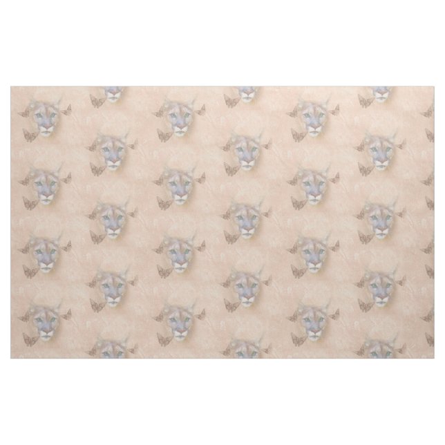 Cougar and Butterflies Fabric (Fat Quarter)