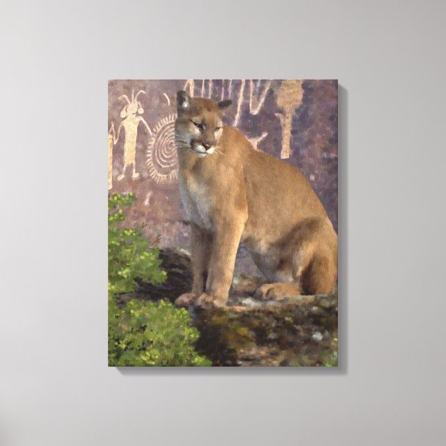 Cougar and the Pictographs Canvas Print (Front)