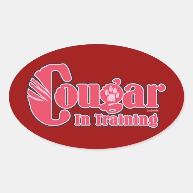 Cougar in Training Oval Sticker (Front)