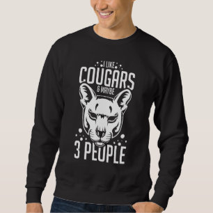 Cougar Mountain Lion Animal Cat Head  Cute Wildcat Sweatshirt