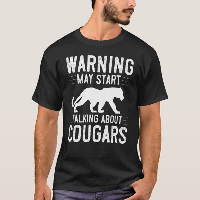 Cougar Mountain Lion Animal Cat Head  Cute Wildcat T-Shirt (Front)
