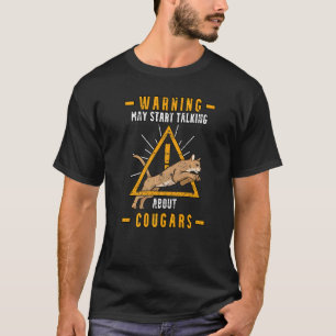 Cougar Mountain Lion Animal Cat Head  Cute Wildcat T-Shirt