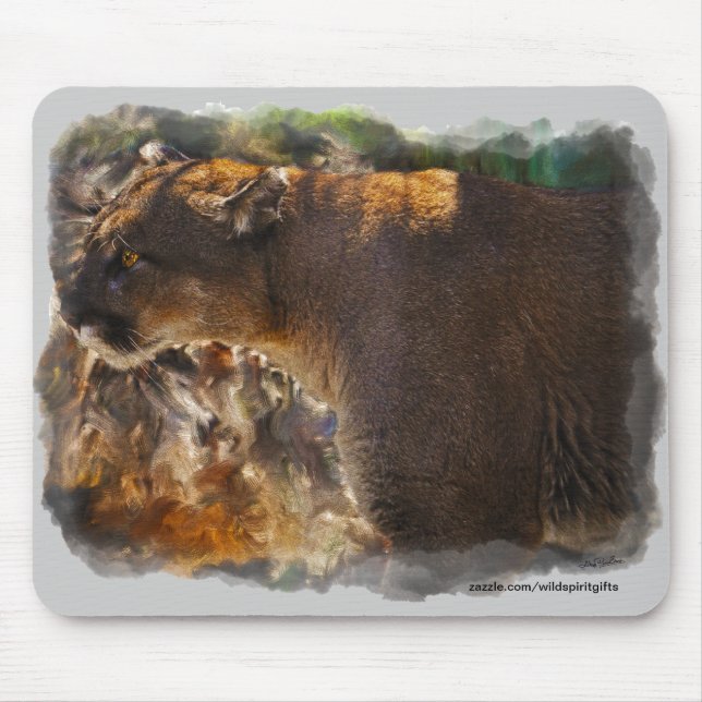 Cougar Mountain Lion Big Cat Art Design 4 Mouse Pad (Front)
