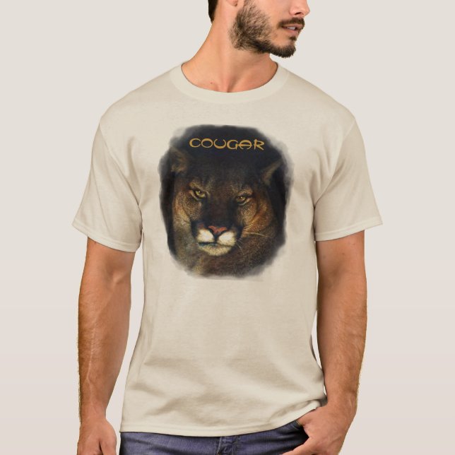 Cougar Mountain Lion Big Cat Painting 3 T-Shirt (Front)