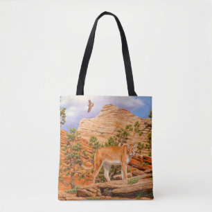 Cougar Mountain Lion In Zion National Park Tote Bag