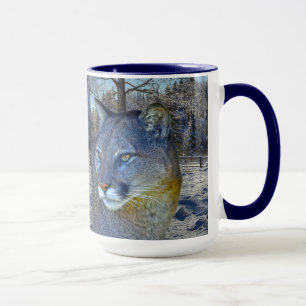 Cougar Mountain Lion & Winter Tree Mug