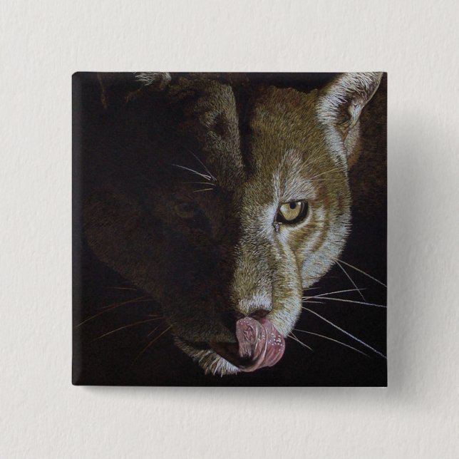 Cougar Night 15 Cm Square Badge (Front)