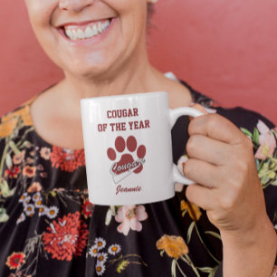 Cougar of the Year Funny Maroon Two-Tone Coffee Mug