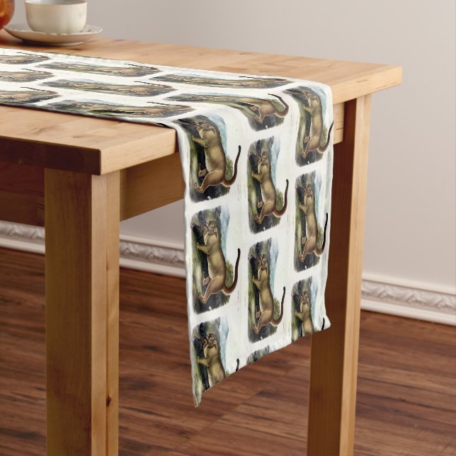 Cougar, or Puma, Panther, Mountain Lion, Catamount Medium Table Runner (In Situ)