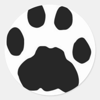 COUGAR PAW PRINT CLASSIC ROUND STICKER