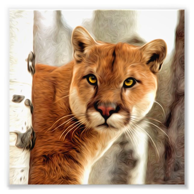 Cougar Photo Painting Print (Front)