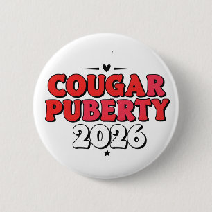 Cougar Puberty 2026 Retro Menopause Humor Funny 6 Cm Round Badge