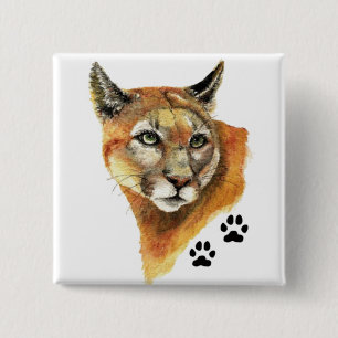 Cougar, Puma, Mountain Lion Animal Tracks 15 Cm Square Badge