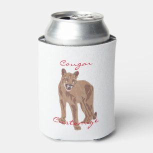 Cougar Puma Mountain Lion Thunder_Cove Can Cooler
