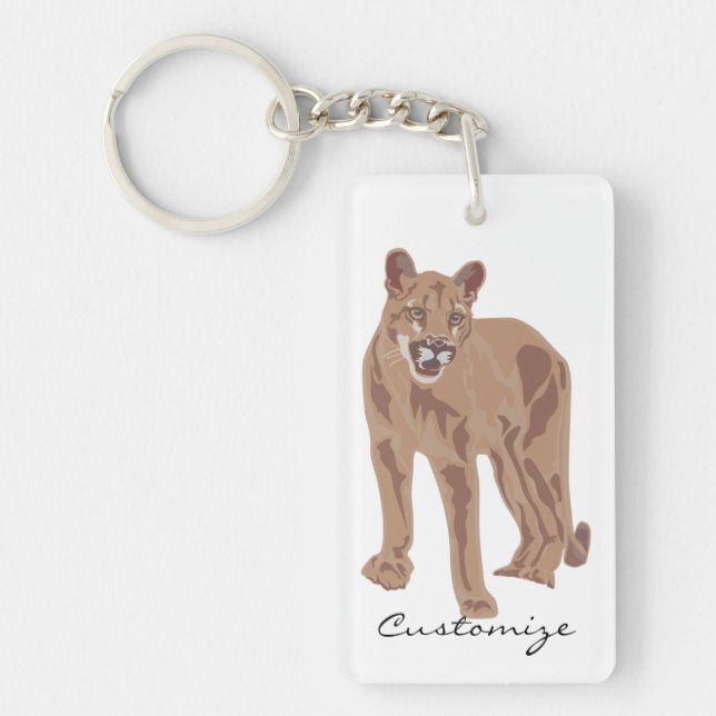 Cougar Puma Mountain Lion Thunder_Cove Key Ring (Front)