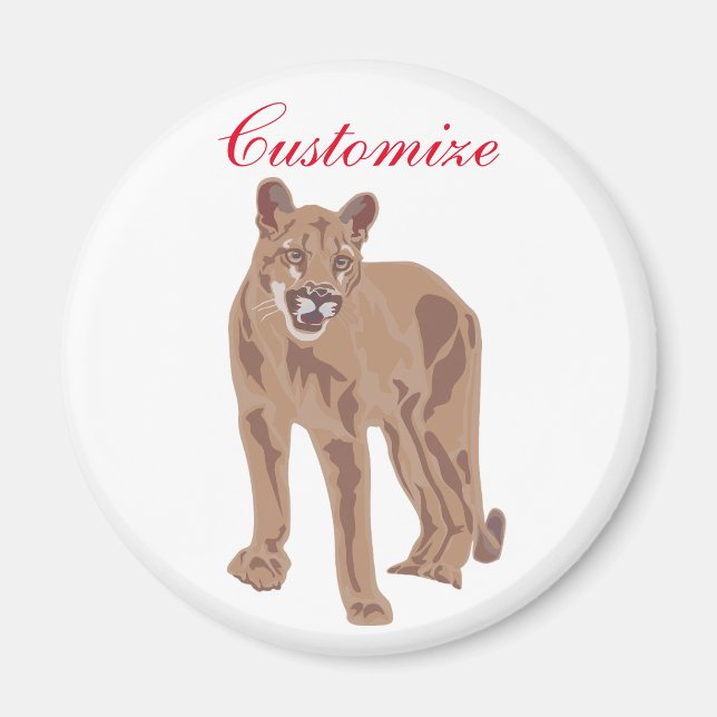 Cougar Puma Mountain Lion Thunder_Cove Magnet (Front)