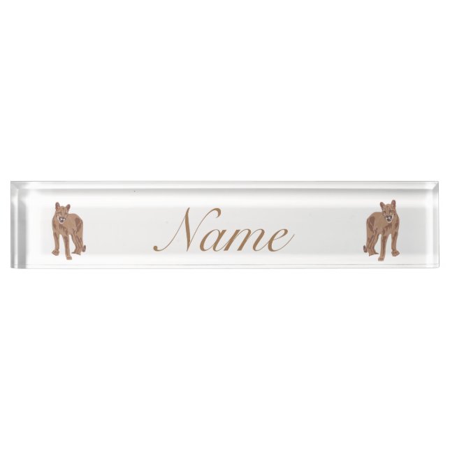 Cougar Puma Mountain Lion Thunder_Cove Nameplate (Front)