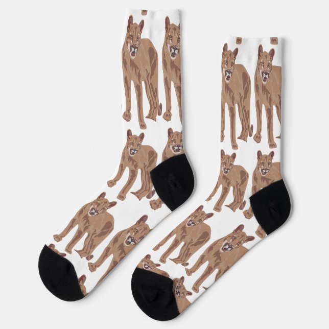 Cougar Puma Mountain Lion Thunder_Cove Socks (Left)