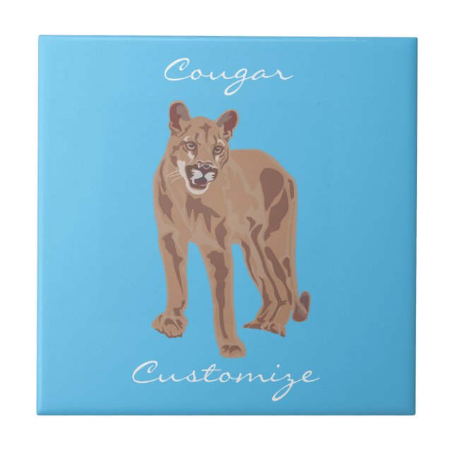 Cougar Puma Mountain Lion Thunder_Cove Tile (Front)